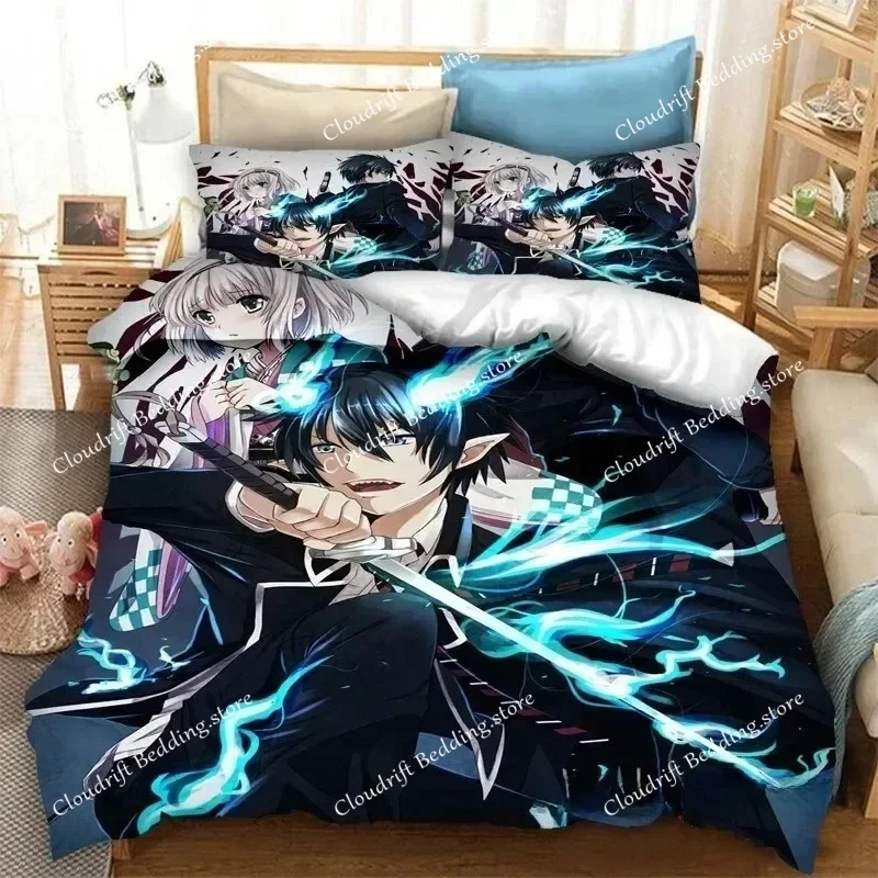 

Fashion 3D Printing Anime Blue Exorcist Bedding Set Duvet Covers Pillowcases Comforter Bedding Sets Bedclothes Bed Quilt Cover