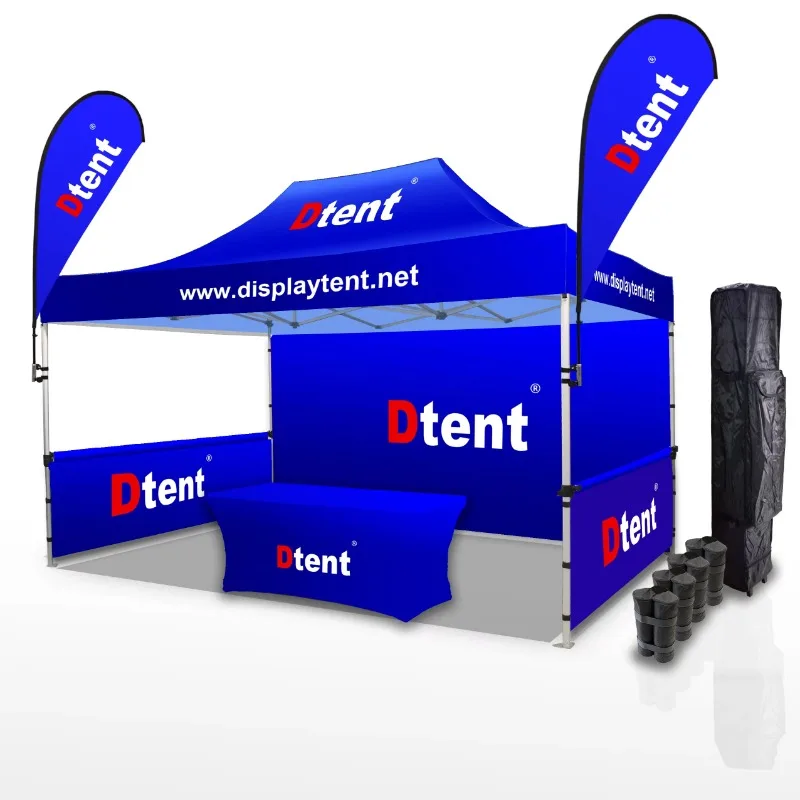 

10 * 10Ft trade show tent with custom logo print brand gazebo canopy aluminum hexagonal 40mm 50mm, suitable for business events