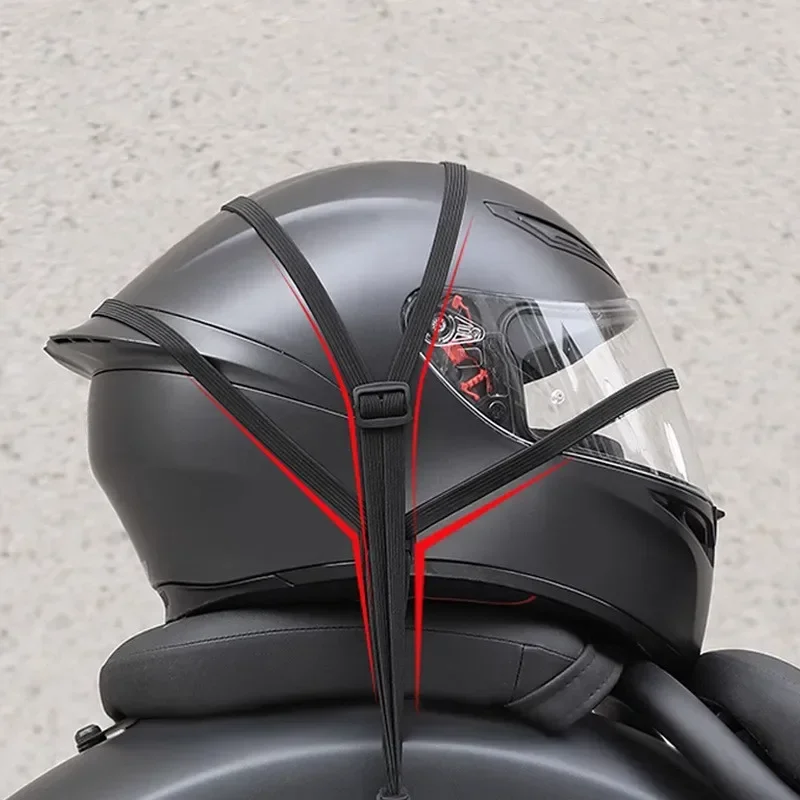 Correa Universal para equipaje de motocicleta, 60cm, engranajes para casco de motocicleta, hebilla elástica fija, cuerda protectora retráctil de alta resistencia