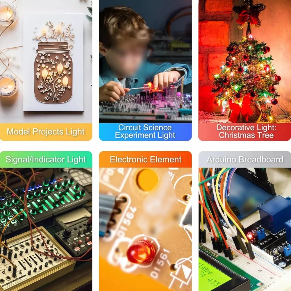 300 Pcs LED Kit 3mm/5mm LED Kit High Temperature Resistance Long Lifespan For DIY Projects For Christmas Lights