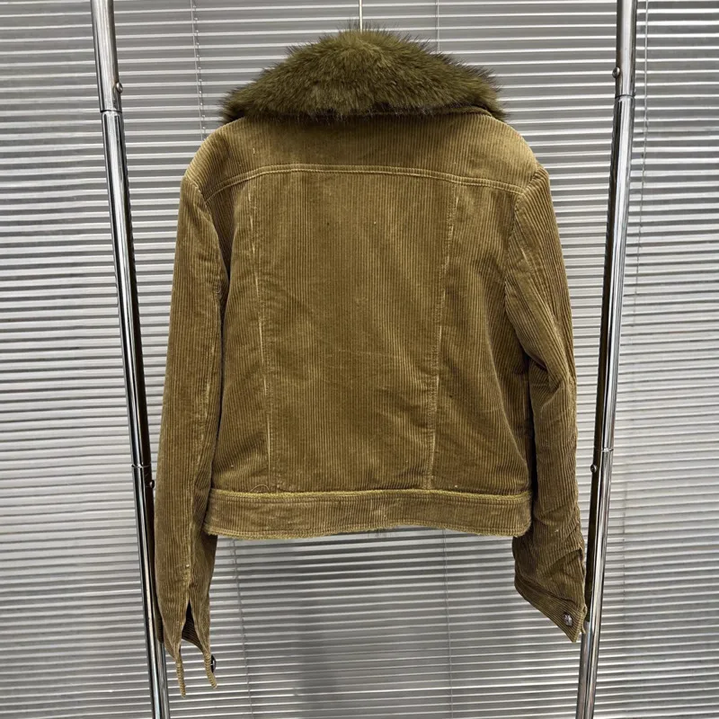 HKSH خريف شتاء جديد إمرأة معطف دافئ انفصال الفراء طوق واحدة الصدر جيوب سروال قصير ريترو أنيق سترة سميكة HK16355