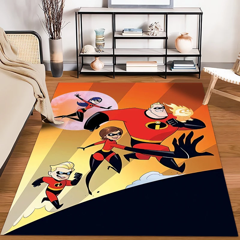 Disne The Incredibles Carpet Yoga Living Room Room Decor Childrens Crawling Mat Doormat Living Room Area Rug Games Area Washroom