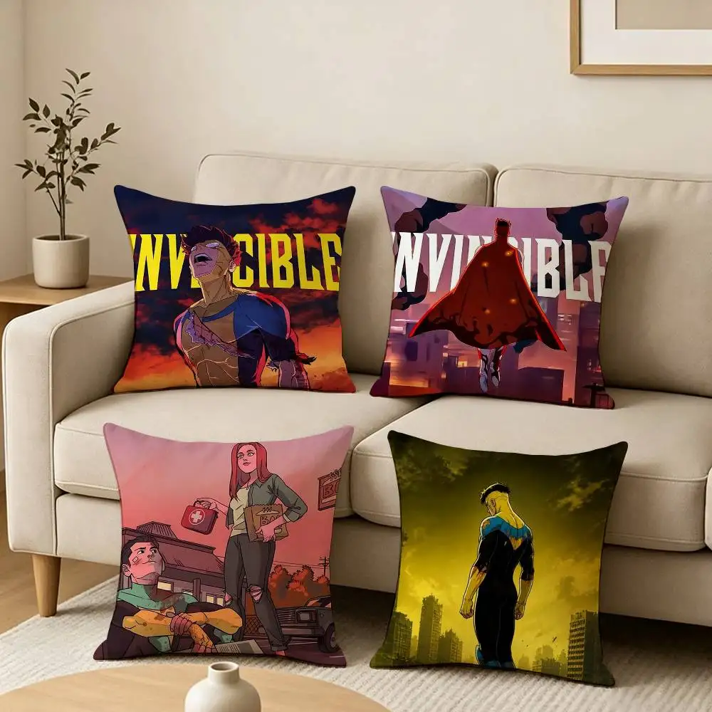 Fashion I-Invincible Anime Pillow Case Square Double-Sided Sofa Cushion Cover Bedroom Bedside Pillow