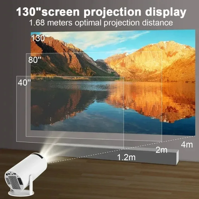 ProjectorPRO 4K Android 11 Dual Wifi6 260ANSI Allwinner H713 BT5.0 1080P 1280*720P Home Cinema Outdoor Projetor