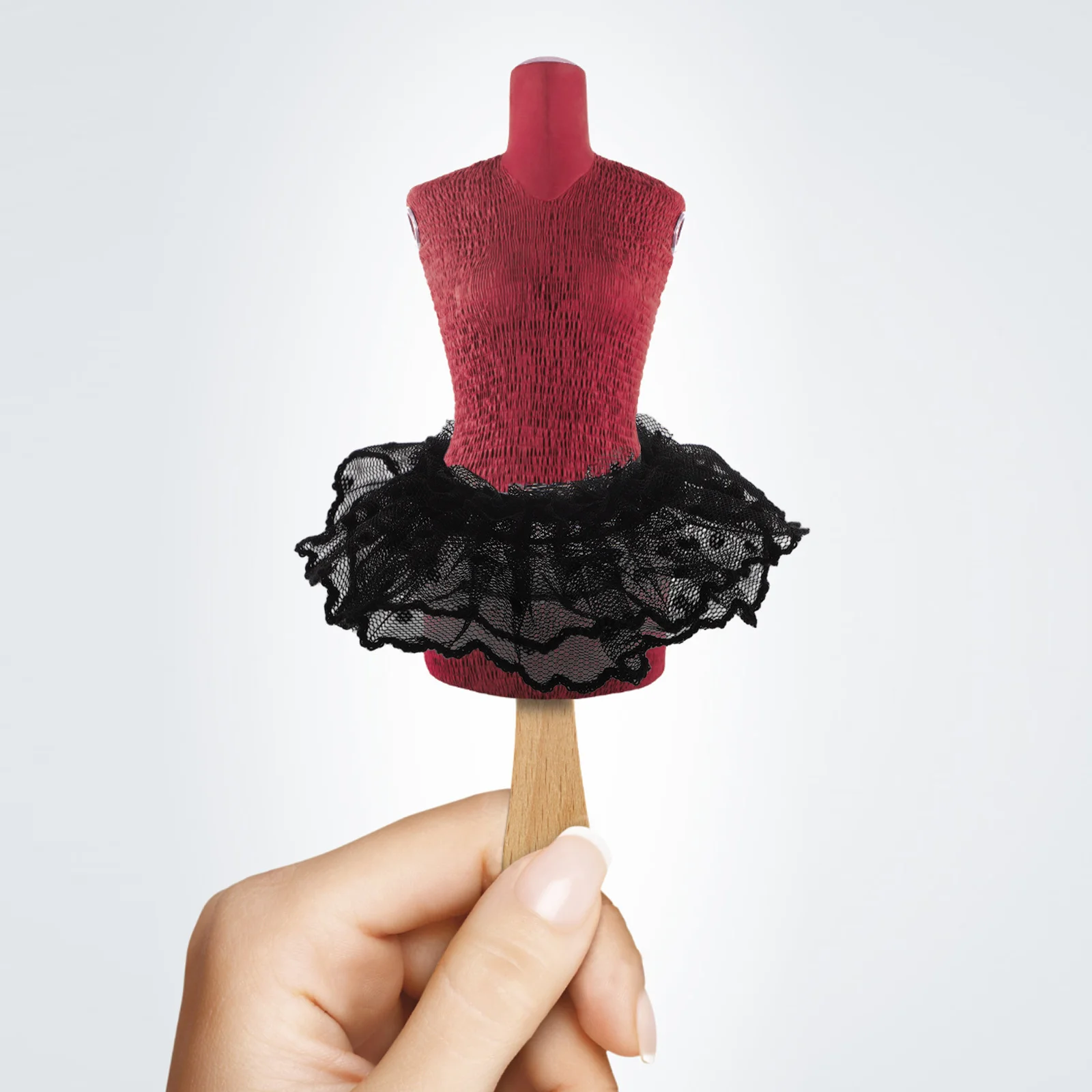 Conjunto de Roupas 2 Peças: Saia de Tule com Renda Feita à Mão para Fantasia de Brincadeira de Miniatura Acessórios de Vestir para Bebês