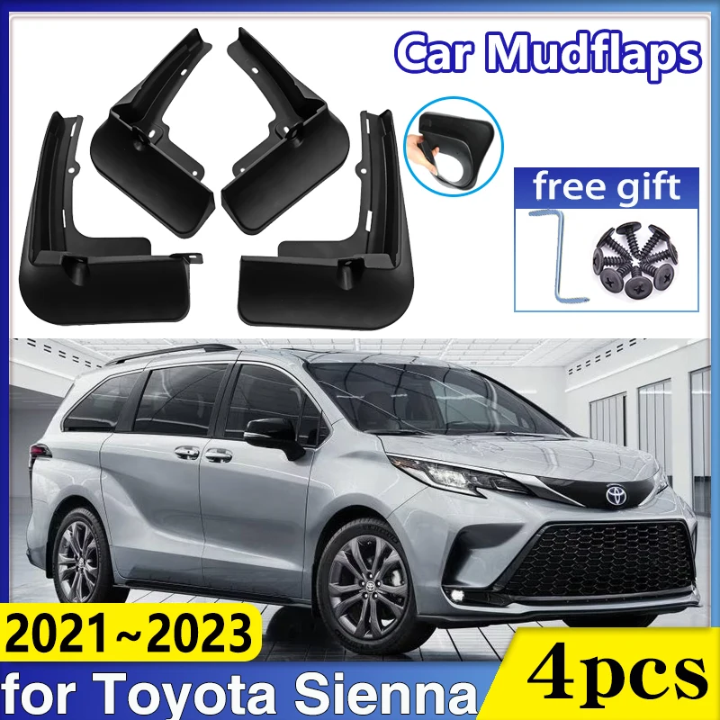 

Car Mudflaps for Toyota Sienna 2022 Accessories XL40 2021 2023 Rear Wheel Fender Baking Paint Protect Mud Flaps Guards Mudguards