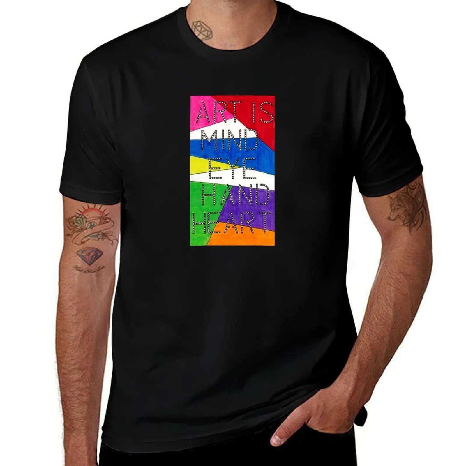 

Art is Mind Eye Hand Heart T-Shirt anime t shirts vintage clothes korean fashion funny t shirts for men