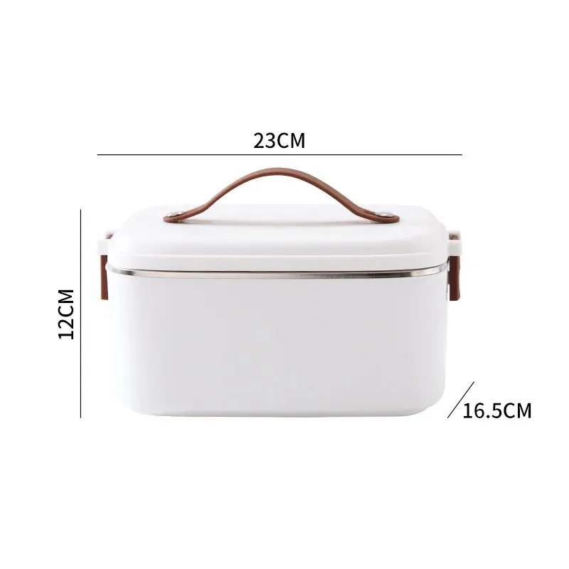 220V/12V Electric Lunch Box Car Cooker 304 Stainless Steel Food Warmer Without Water Heated Bento Box 70℃ Thermal Box 1.8L