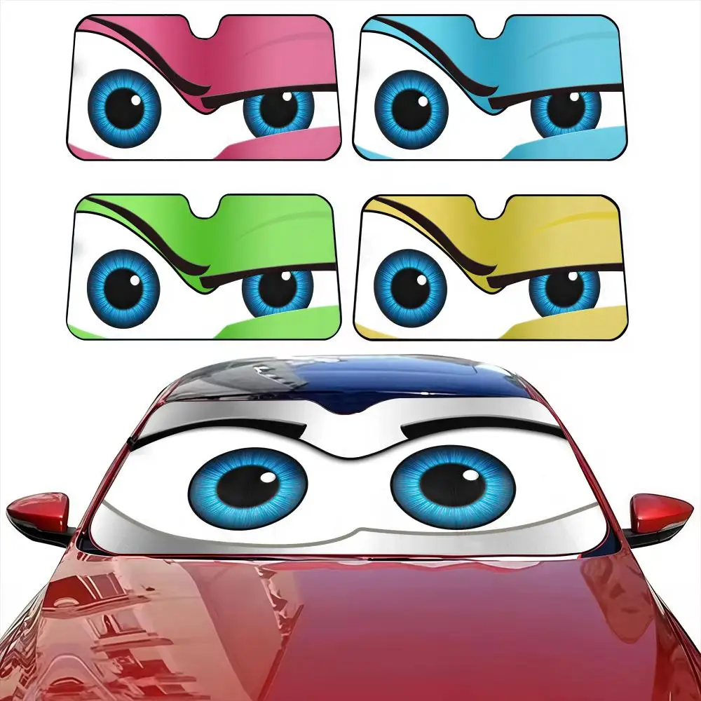 

1PC Cartoon Eyes Cute Sun Visor Car Windshield Sun Shade Front Window Sunshade UV Block Heat Insulation Cover Parasol