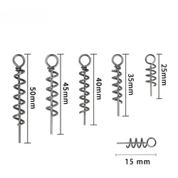 Topline 100pcs Spring Lock Pin Crank Hook Fishing Connector Stainless Steel Spring Crank Lock for Soft Lure Fishing Tackle