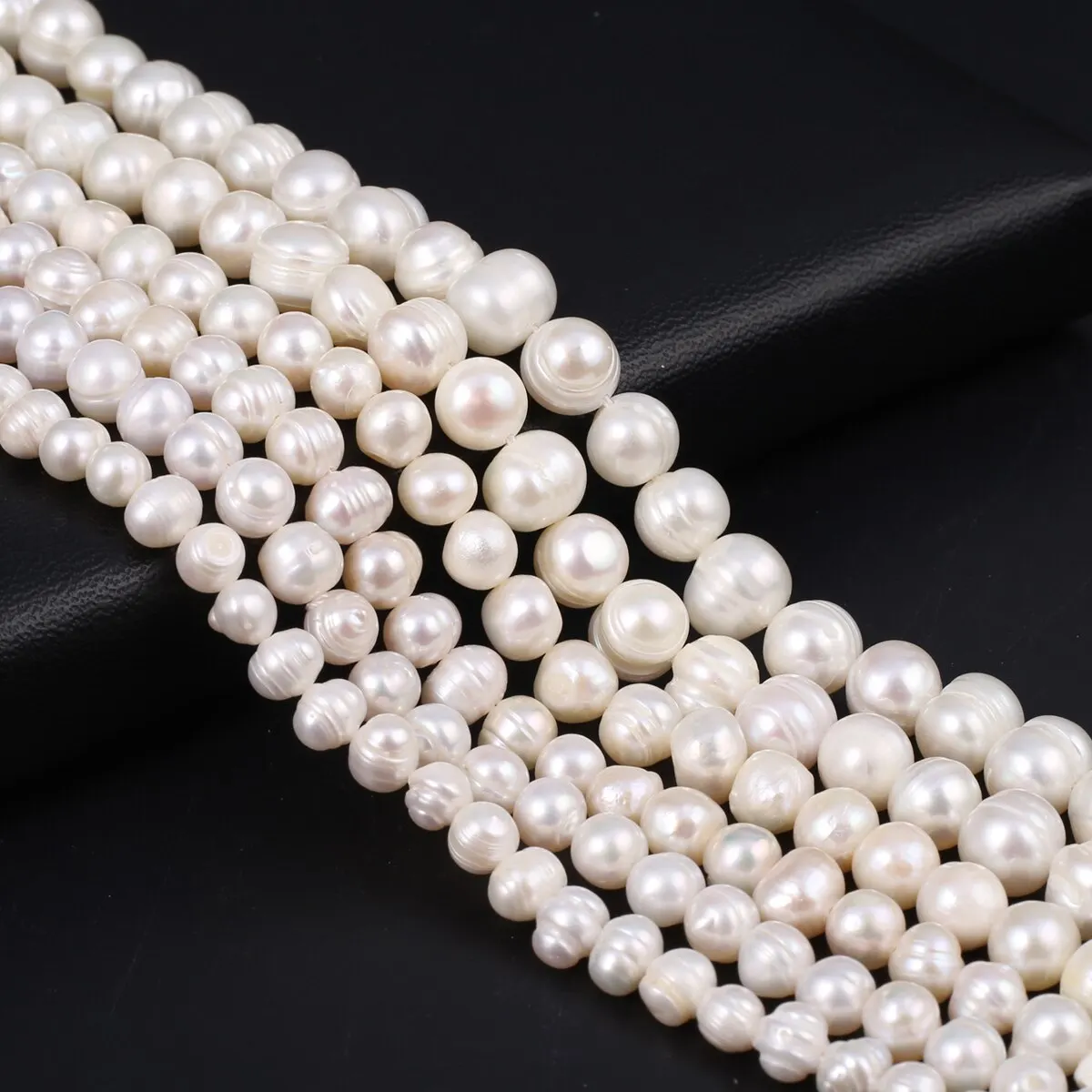 White Natural Freshwater Pearls Beads Size 5-6mm 6-7mm Nearly Round Loose Spacer Beads for Jewelry Making DIY Necklace Bracelet