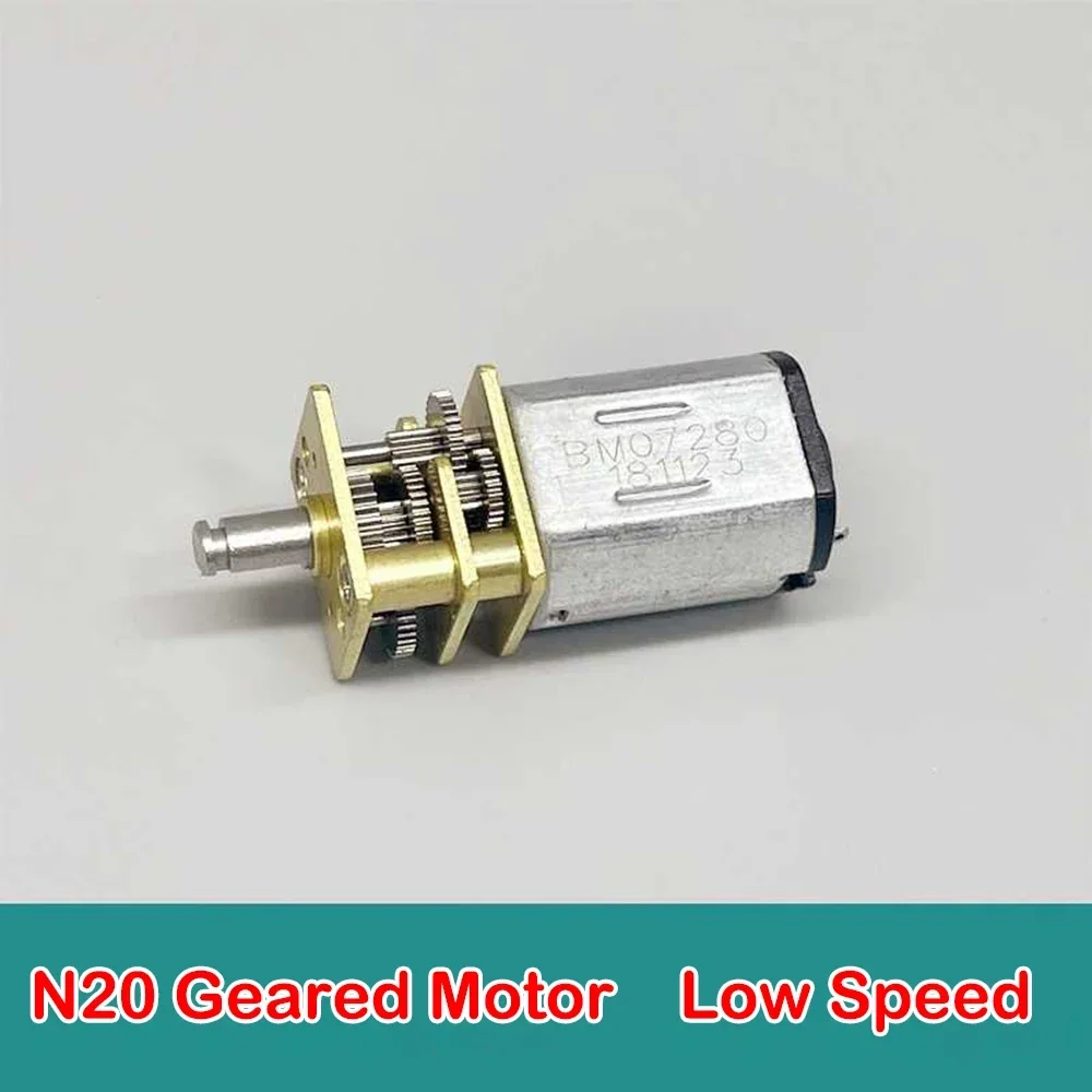 Micro N20 Gear Motor DC 3V 5V 6V 21RPM-48RPM Slow Speed Miniature Precision Full Metal Gear Reducer Box for Robot Car Toy