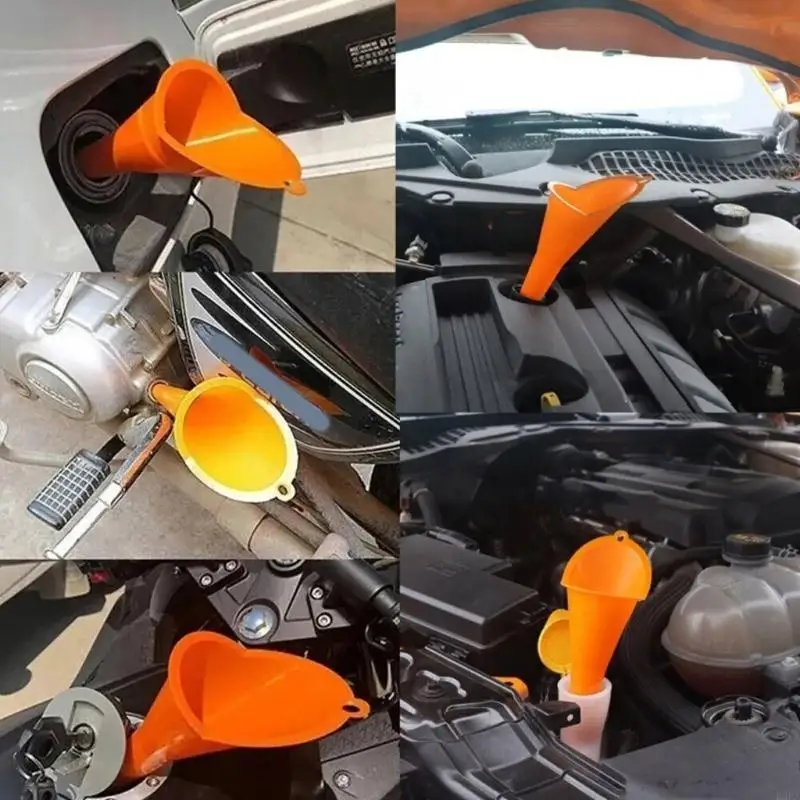 

1/3 set Plastic Oil Filling Tool with Extension Hoses Fuels Filter Funnel Hand