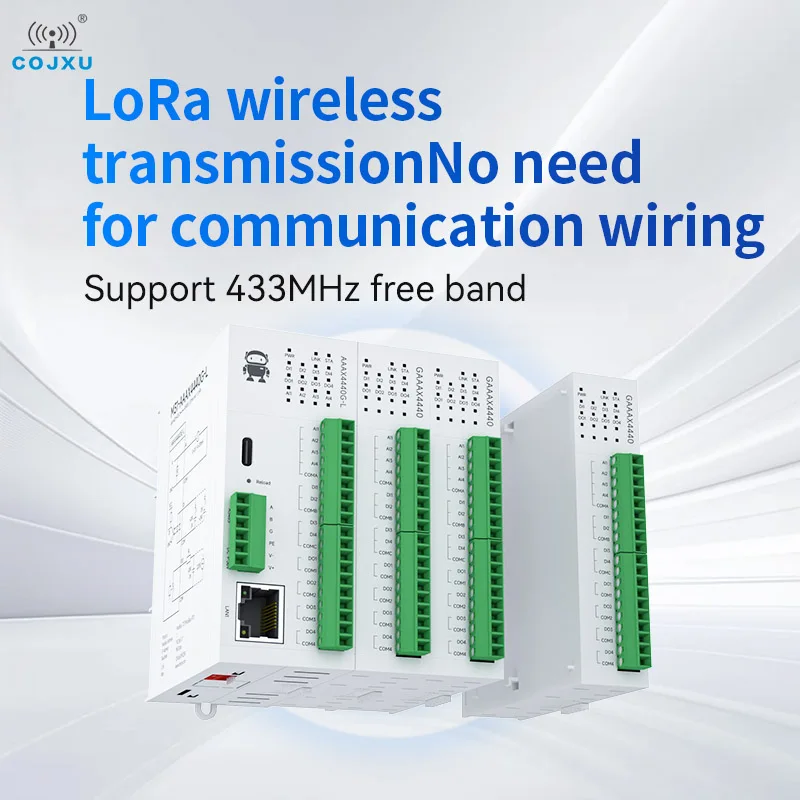 4AI+4AO LoRa 433 МГц Распределенный модуль дистанционного ввода-вывода COJXU M31-XAXA0404G-L Хост-модуль LoRa RJ45 RS485 30 дБм 10 км Поддержка Modbus