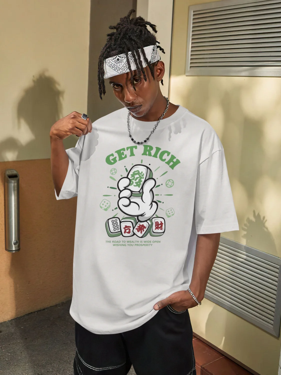 Get Rich T-Shirt Vintage Shirts Graphic Tees Men T shirt Camisas Para Hombre Funny Shirts Printed