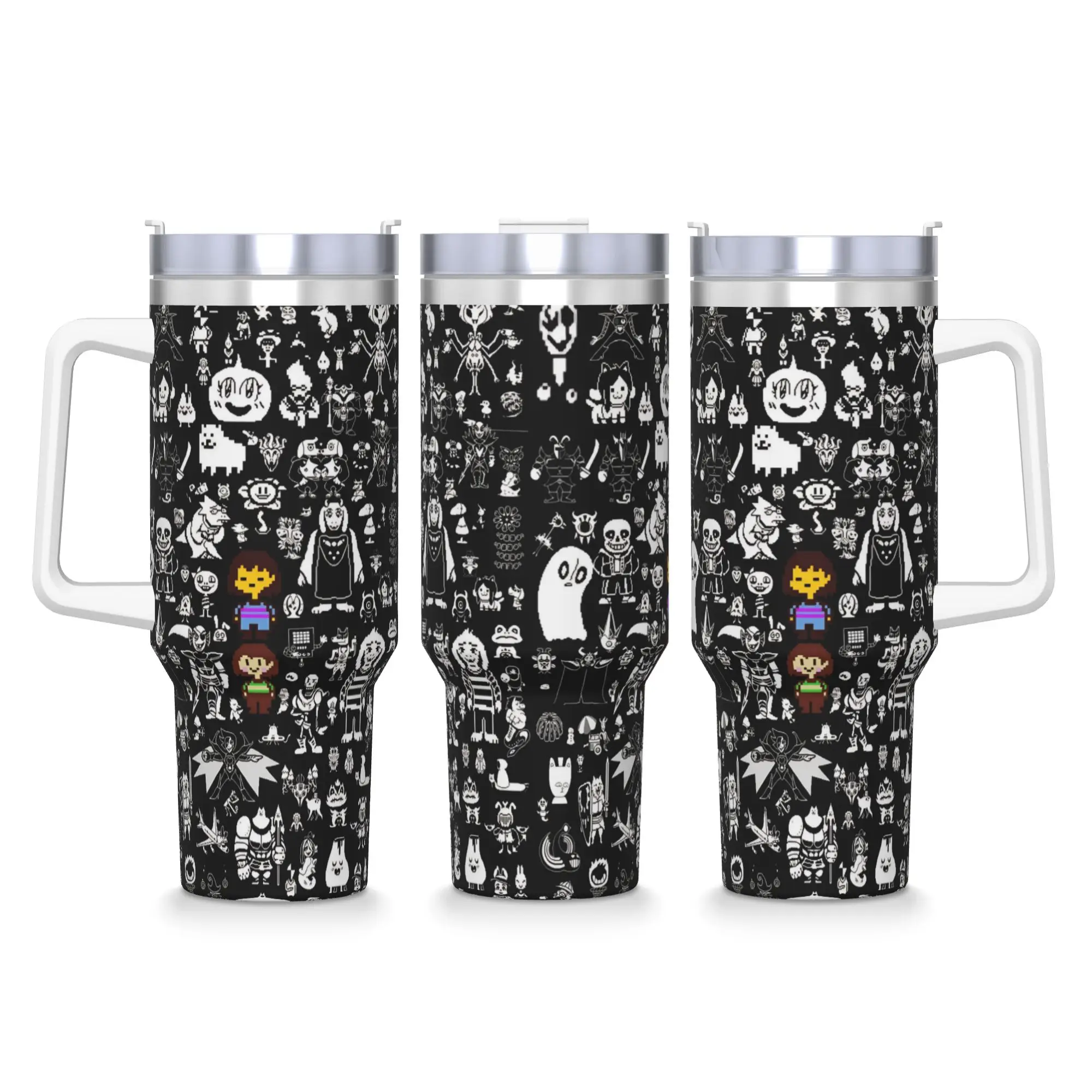 40OZ Stainless Steel Tumbler Undertales Thermal Cups Sans Papyrus Heat Preservation Hot Drinks Mugs Cup Camping Water Bottle
