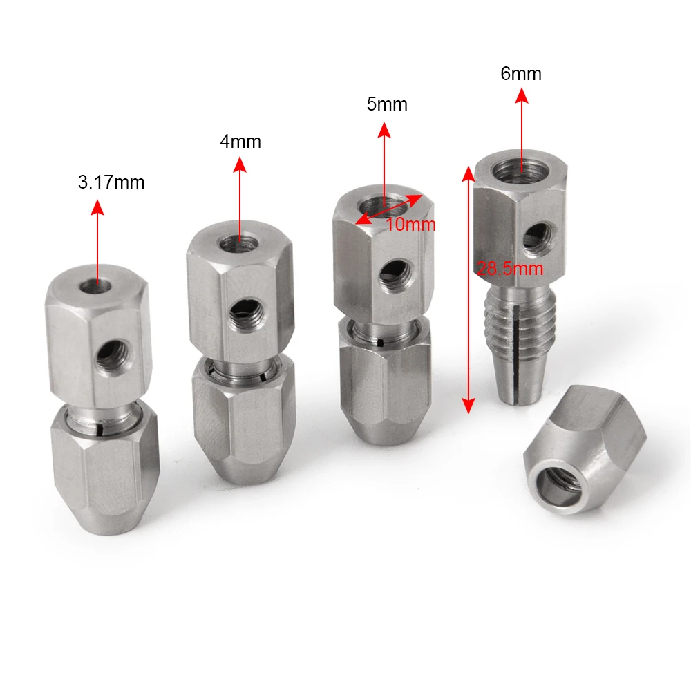 Prędkość obrotowa 4 szt. Zdalnie sterowana łódka RC elastyczne sprzęgło 3.17mm/4mm/5mm/6mm CNC ze stali nierdzewnej Flex Collet łącznik