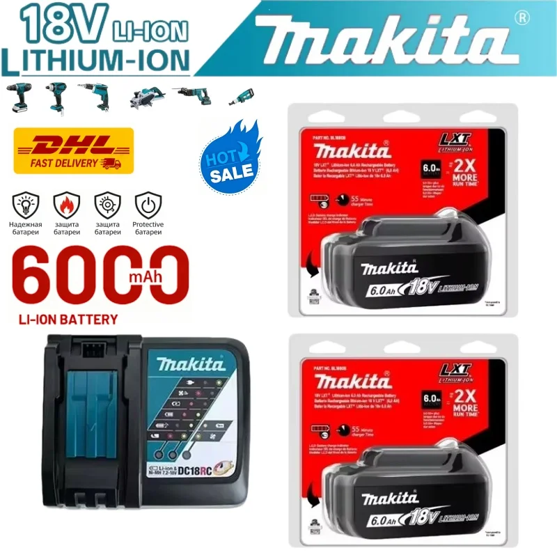 Абсолютно новая аккумуляторная батарея Makita 18V 6.0Ah LXT Li-ion, сменная, для всех электроинструментов серии BL18