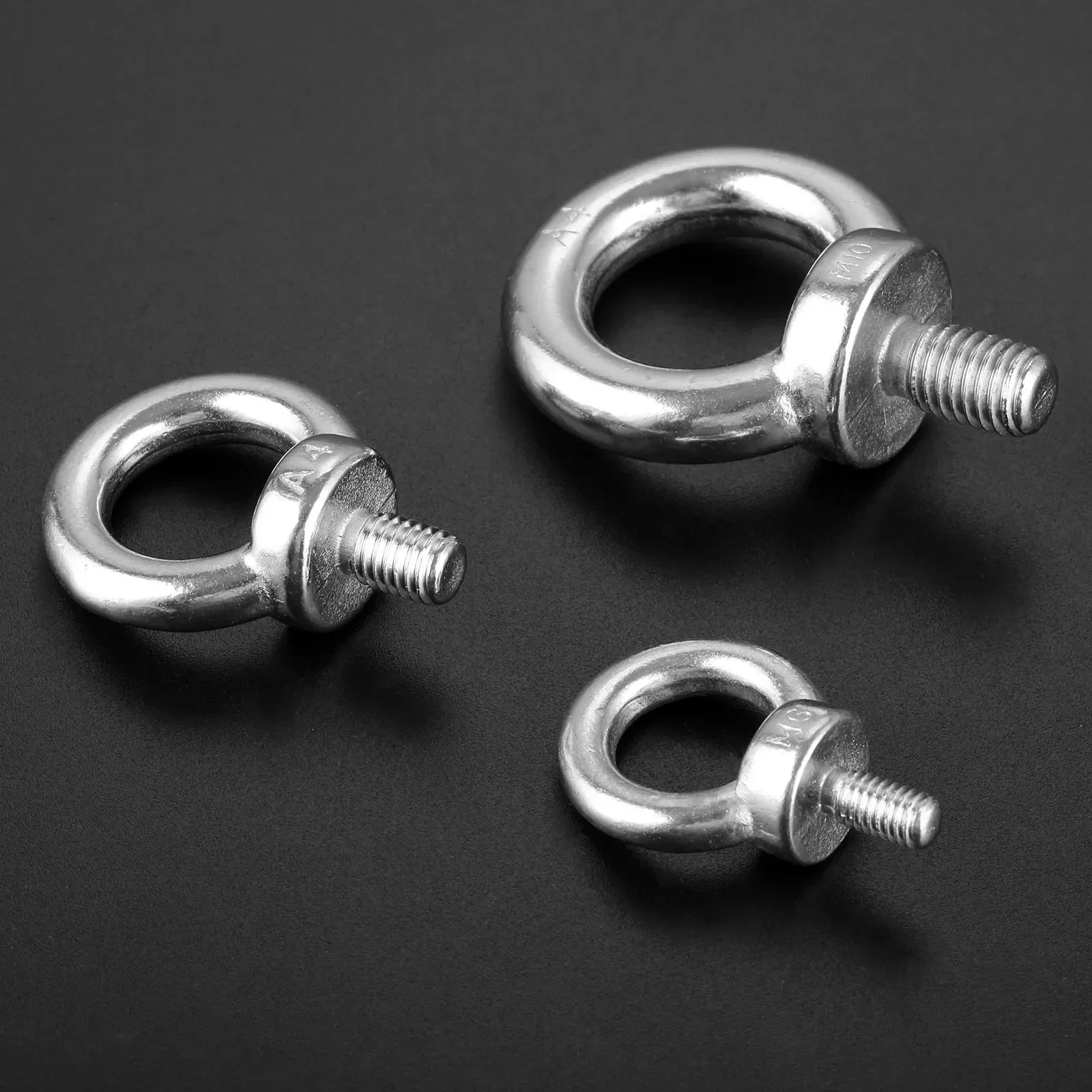 Marine Grade 316 Stainless Steel Eyebolt Lifting Eye Bolts Ring Screw Loop Hole Bolt for Cable Rope Lifting M6 M8 M10 Boat Yacht