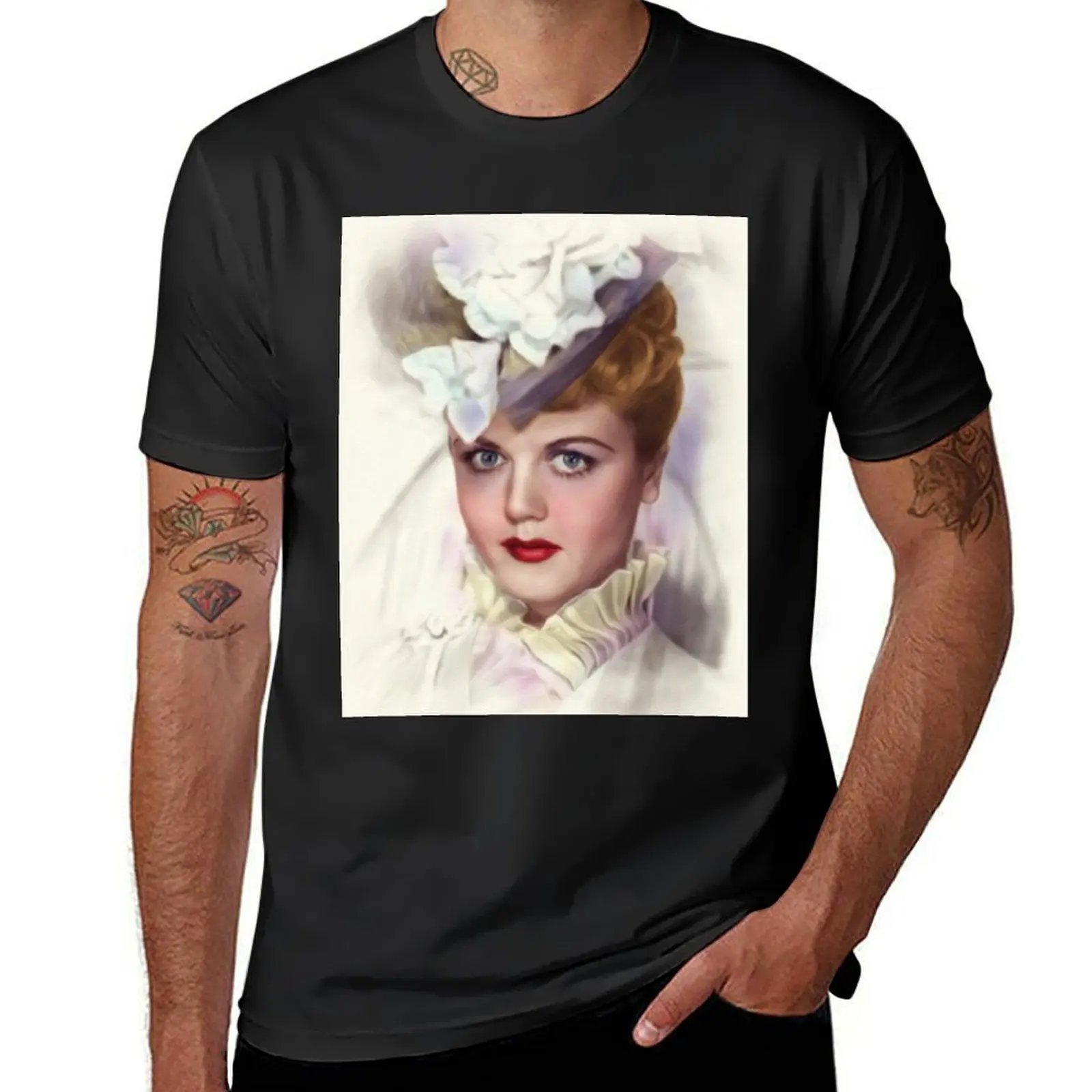 Angela Lansbury, Actress T-Shirt heavyweights tees plus size tops Men's cotton t-shirt