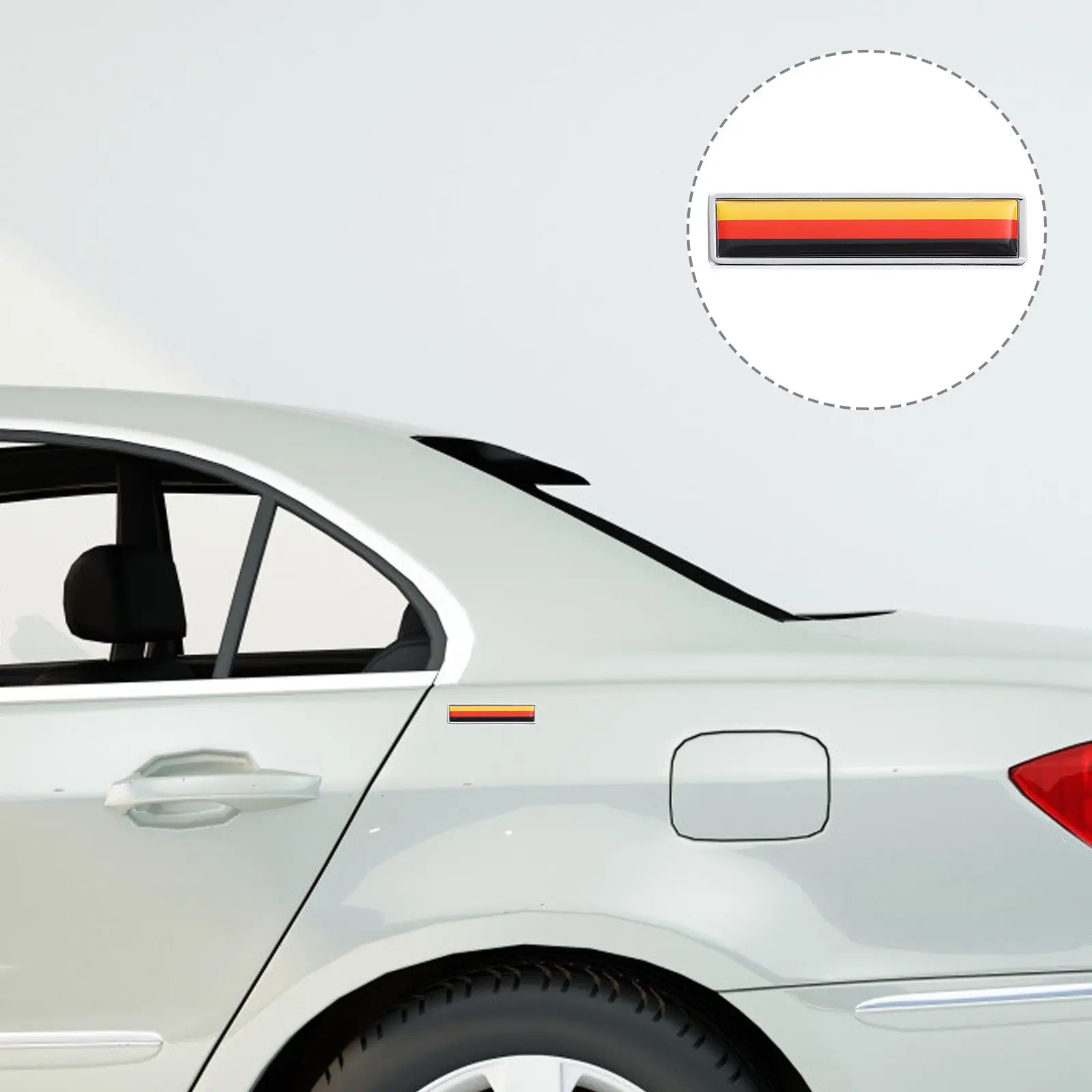 

2Pcs Car Metal Sticker Unique Personalized National Flag Design Exquisite Zinc Alloy Car Decorative Sticker for Body Door