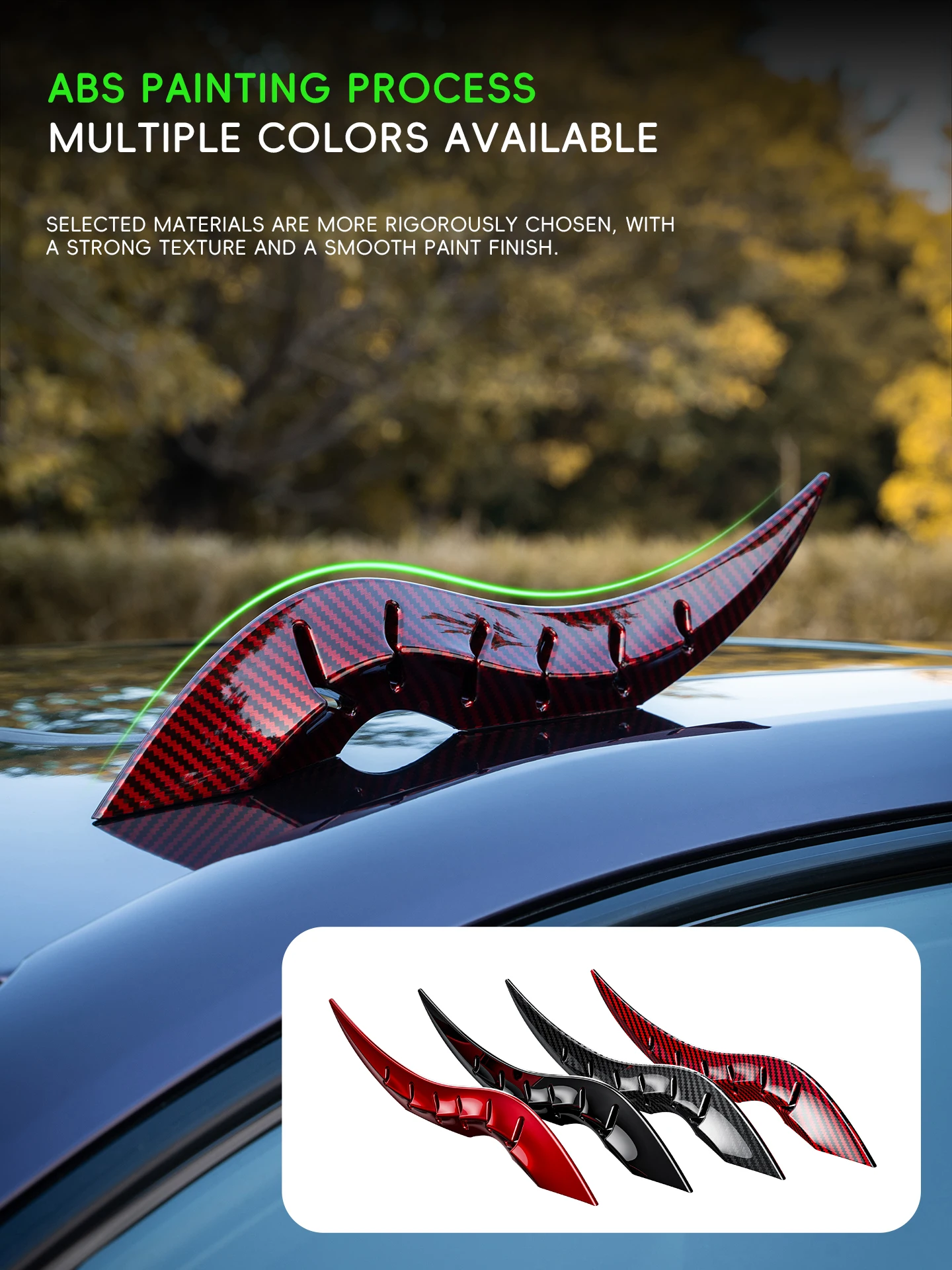 Car Roof Decoration Dragon Horn Modification Universal Auto Roof Decoration With High-Strength Stickers For Suv Sedan Hatchback