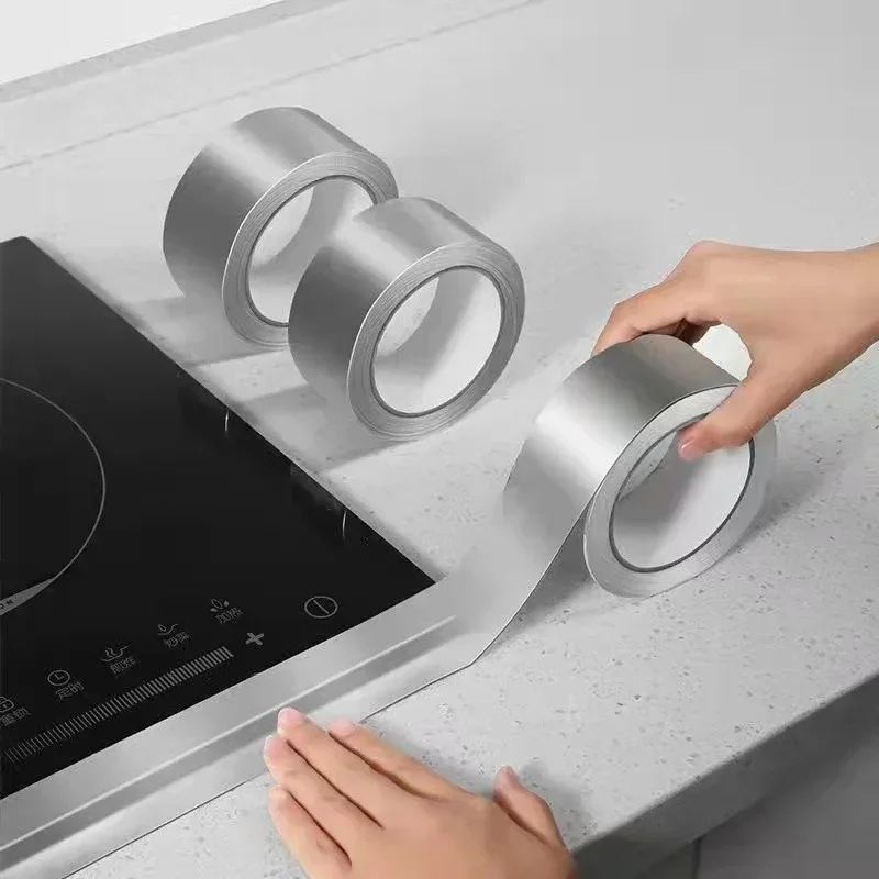 شريط لاصق من رقائق الألومنيوم عالي التحمل مقاوم للماء، درجة حرارة عالية، شريط عازل لفتحة التهوية للأنابيب والغلق والختم #1
