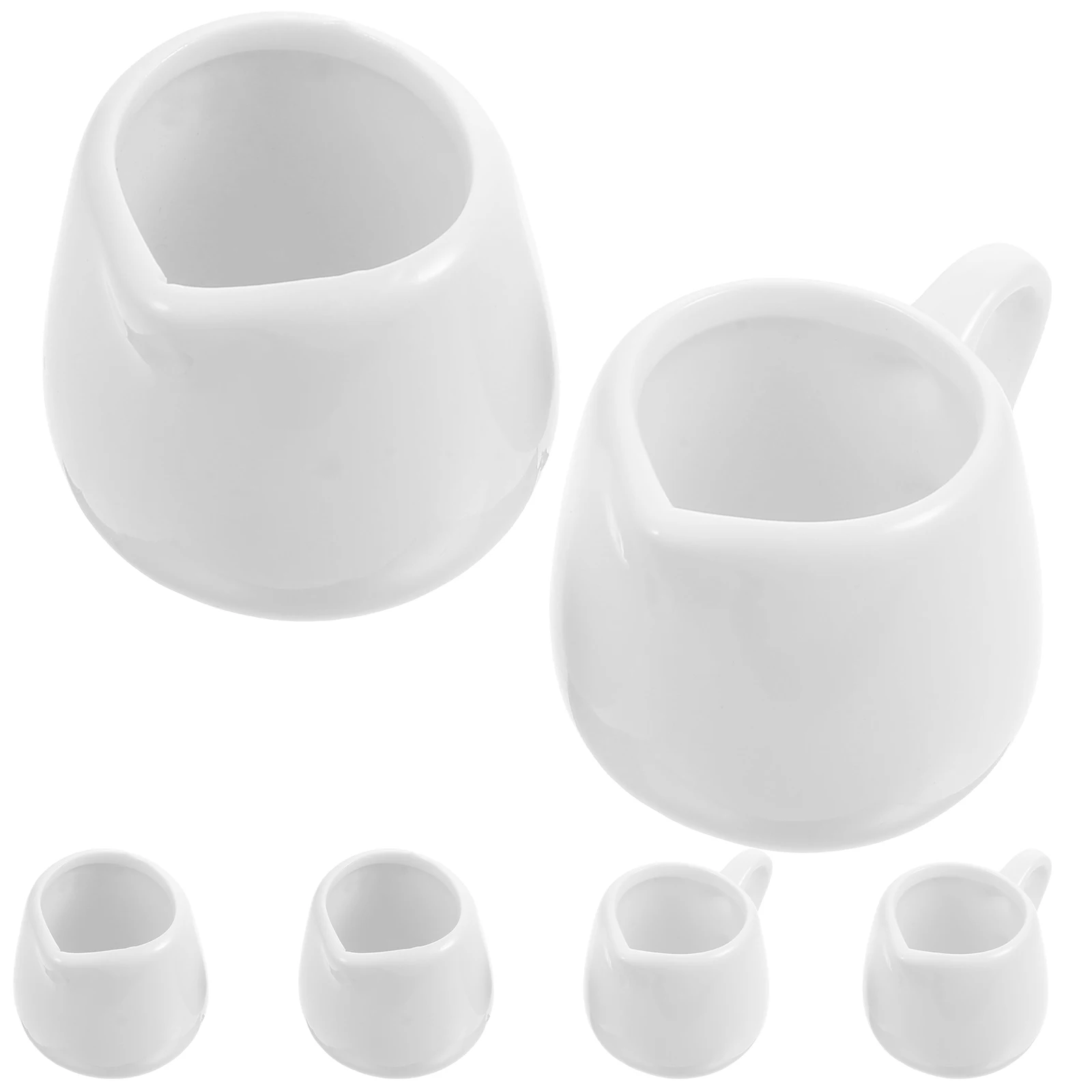 

6Pcs Coffee Frothing Cups Premium Ceramic Material Easy Clean for Milk Pitcher Sauce Holder Cafe Home Kitchen Dining Utility
