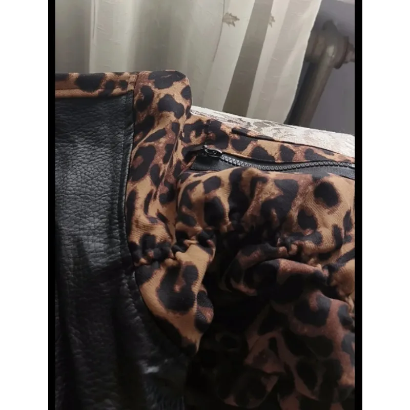 [Vendita calda nel negozio] Cool Girl PU Giacca con stampa leopardata Primavera Autunno da donna Nuova giacca corta alla moda della stazione europea Top Trend
