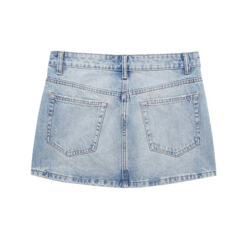 

Summer New American Style Mini Denim Skirt for Women Sexy Slim-Fit Hip Sense Slant Waist Hot Girl Niche Design