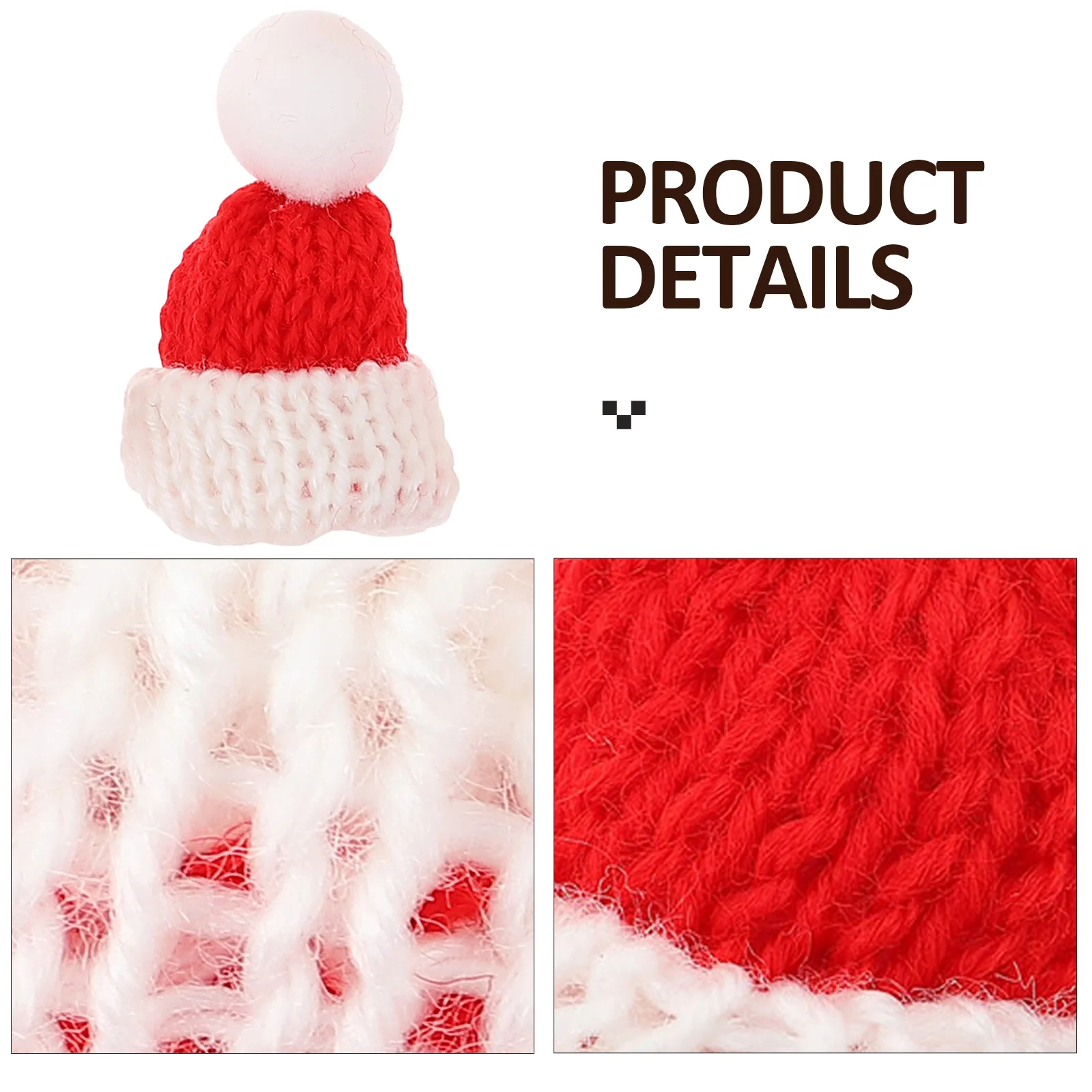 20pcs Christmas Mini Hats Lovely Mini Woolen Hats Decoration Party Accessories Diy Snowman Santa Knit Hat Bottles Headband