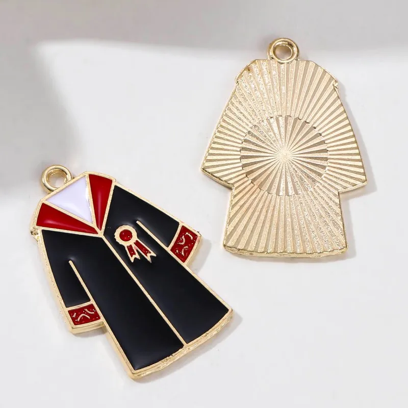 10pcs New Fashion Graduation Ceremony Enamel Charms Happy graduation Pendants For Making Handmade DIY Jewelry Accessories