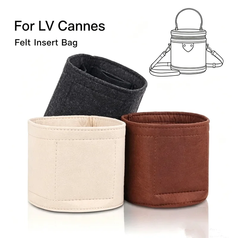 Bag Sorting Storage Felt Inner Liner Pocket Organizer For LV Cannes Cylinder Bucket Bag Support Upgrade Modification Accessory