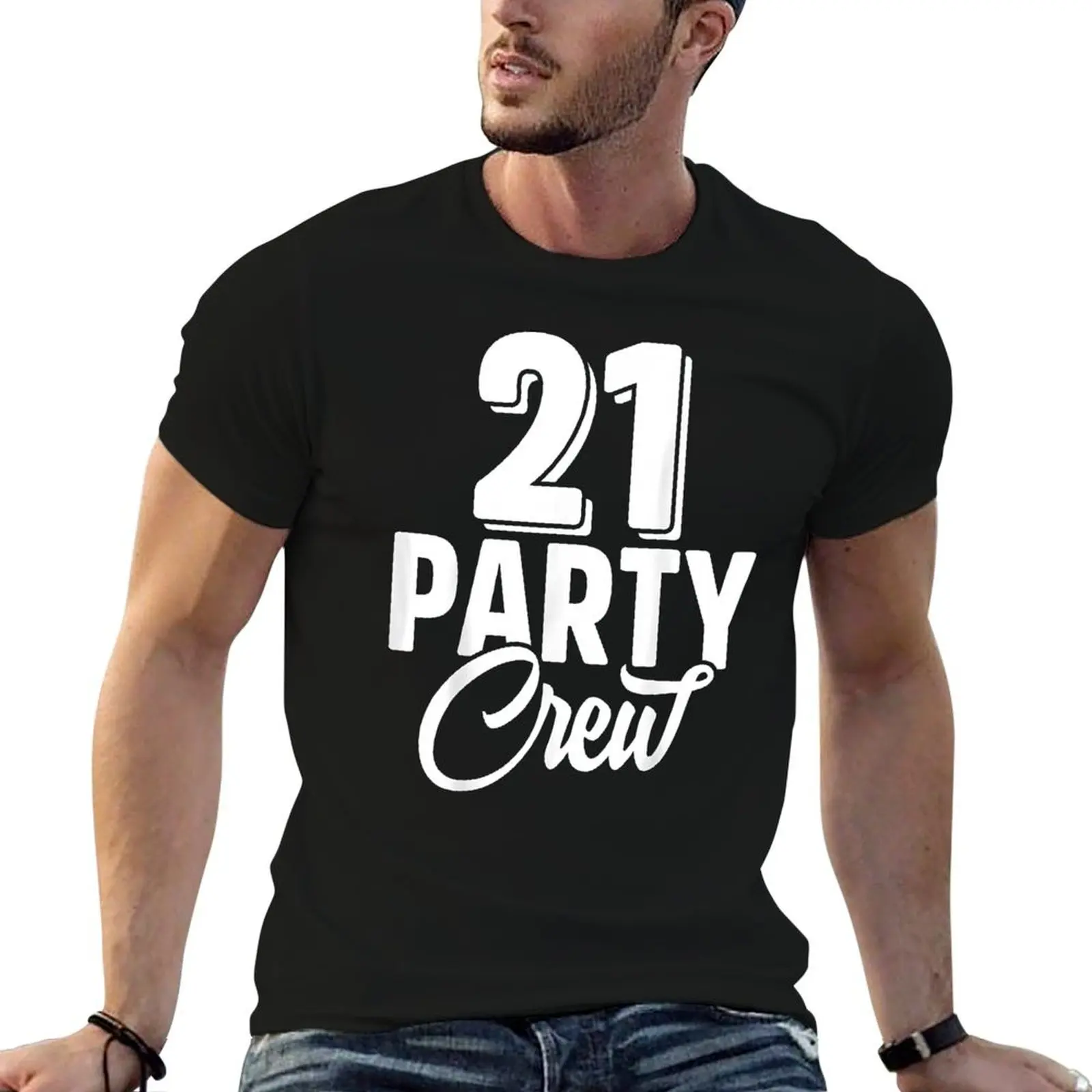 

21st Party Crew Design T-shirt Round Neck Sport Humor Graphic Tshirt Funny Graphic Aactivity Competition Eur Size