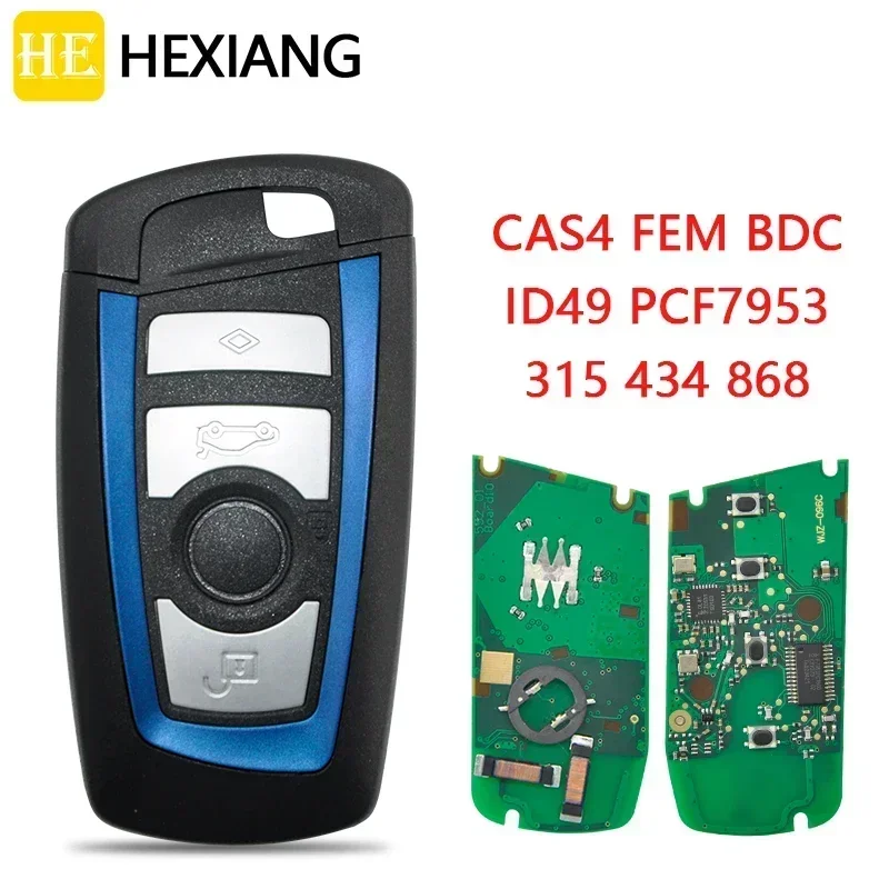 

HE Xiang Car Remote Control Key For BMW F 3 5 7 Series CAS4 CAS4+ FEM BDC ID49 PCF7953 315/434/868MHz Keyless Go Promixity Card