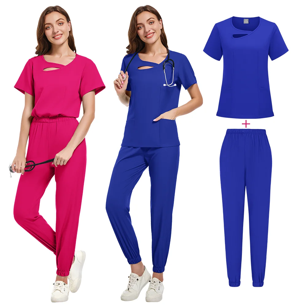Hospital Nurse Uniforms Comfortable Medical Jogger Stylish Scrub Suits New Design Surgical Women Tops and Pants Scrub Set Pants