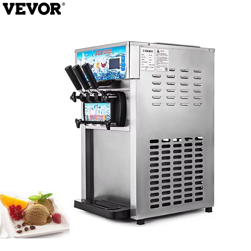 Vevor kommerzielle Eiscreme-Gefrier maschine Joghurt-Hersteller mit 3 Geschmacks richtungen