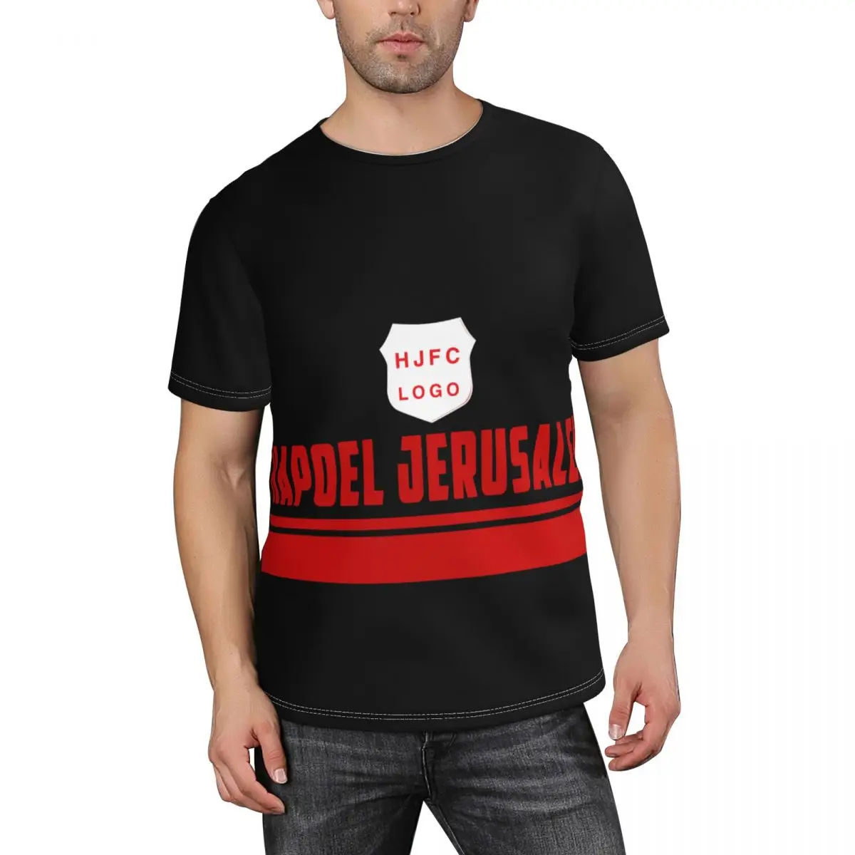 Hapoel Jerusalem FC Men's Short-Sleeve Crewneck Cotton Shirt Novelty T-Shirt & Cool Design