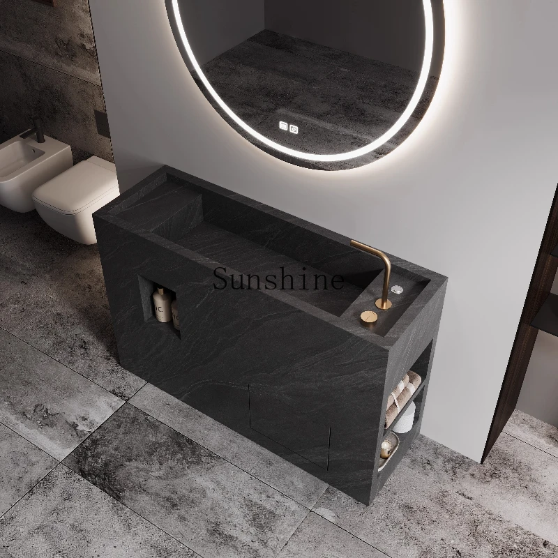 

Outdoor courtyard washbasin integrated basin villa garden column basin floor-to-ceiling operation island