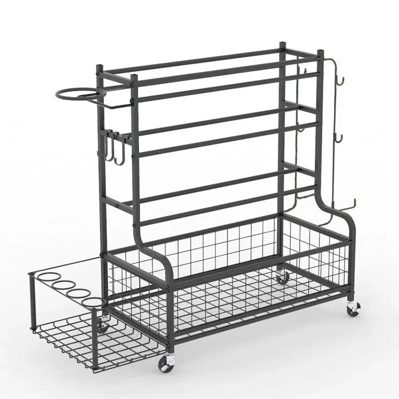 Sporting Goods Storage Rack Yoga Mat Basketball Storage Dumbbell Foam Roller Sports Gym Mobile Storage Rack