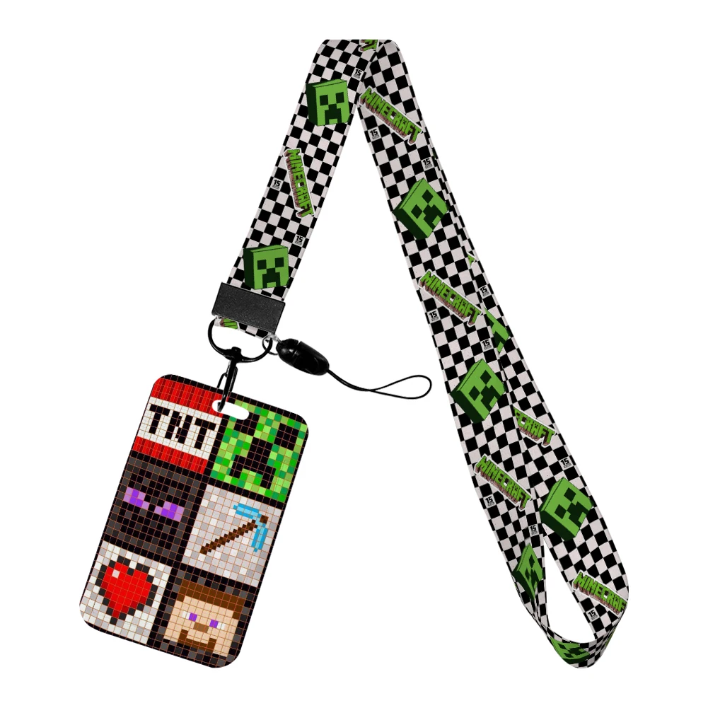 การ์ตูนเกมชื่อผู้ถือป้าย Lanyard ผู้ถือบัตรผู้ถือข้อมูลประจําตัวนักเรียนสําหรับ Pass Card บัตรเครดิตสายรัด Key Ring ของขวัญ