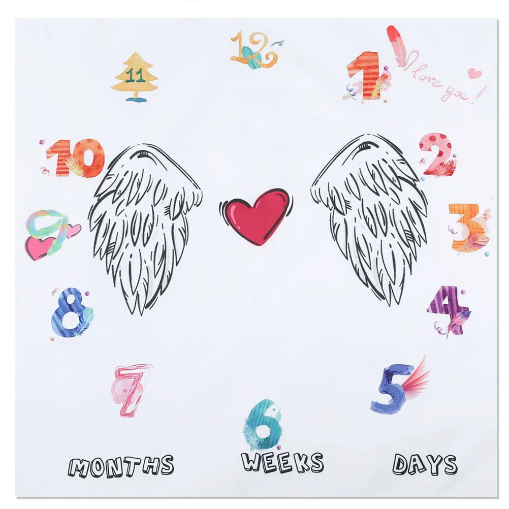 

Baby Monthly Blanket Newborn Soft Polyester Cotton Baby Photo Props Swaddle Nursing Cover Photography