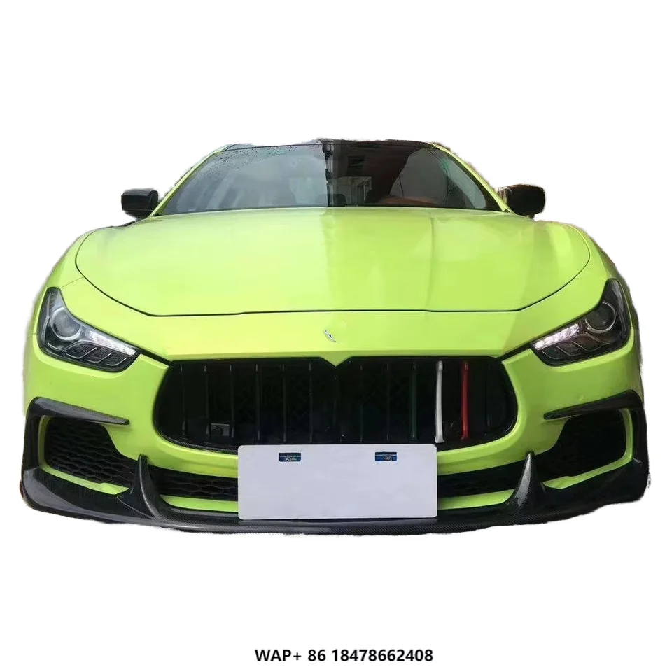 

For Ghibli Carbon Fiber Body Kit Ghibli Upgraded AP Style Carbon Fiber Front Lip Spoiler Diffuser Side Skirt