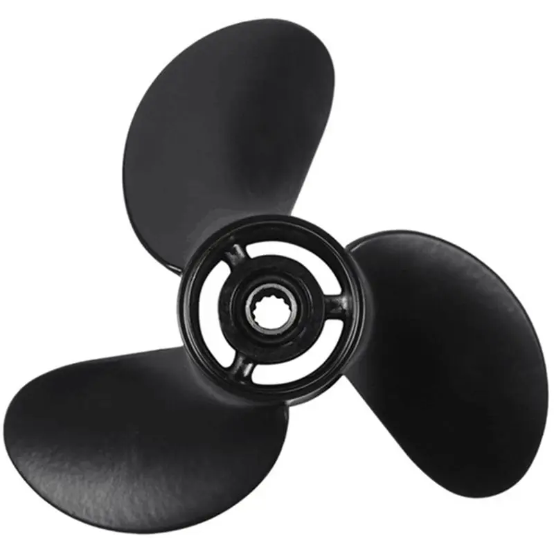 Reliable-8-9.8HP 3 Blades 3B2W64517-1 8.5X9 Outboard Propeller Boat For Tohatsu Nissan Mercury 12 Spline Tooths Black Spare Part