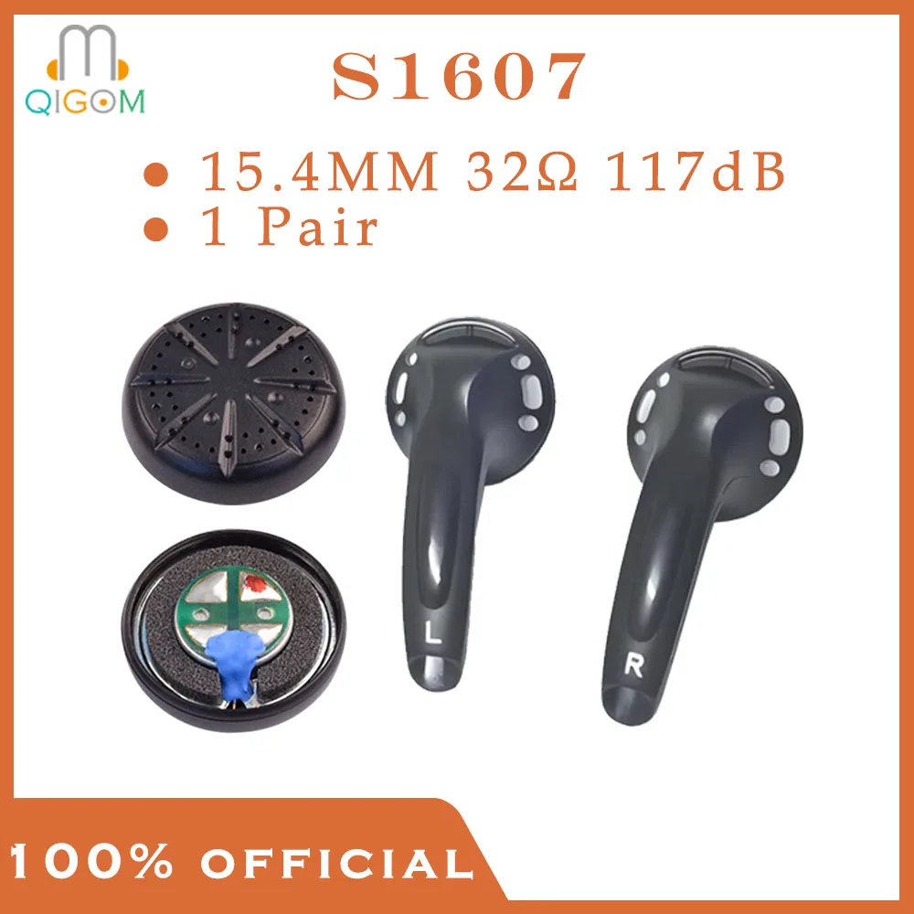 

QIGOM Headset Speaker S1607 1 Pair, 15.4MM 32Ω 117dB, HIFI Flathead Headset Speaker, Tri-frequency Equalization Headset Speaker