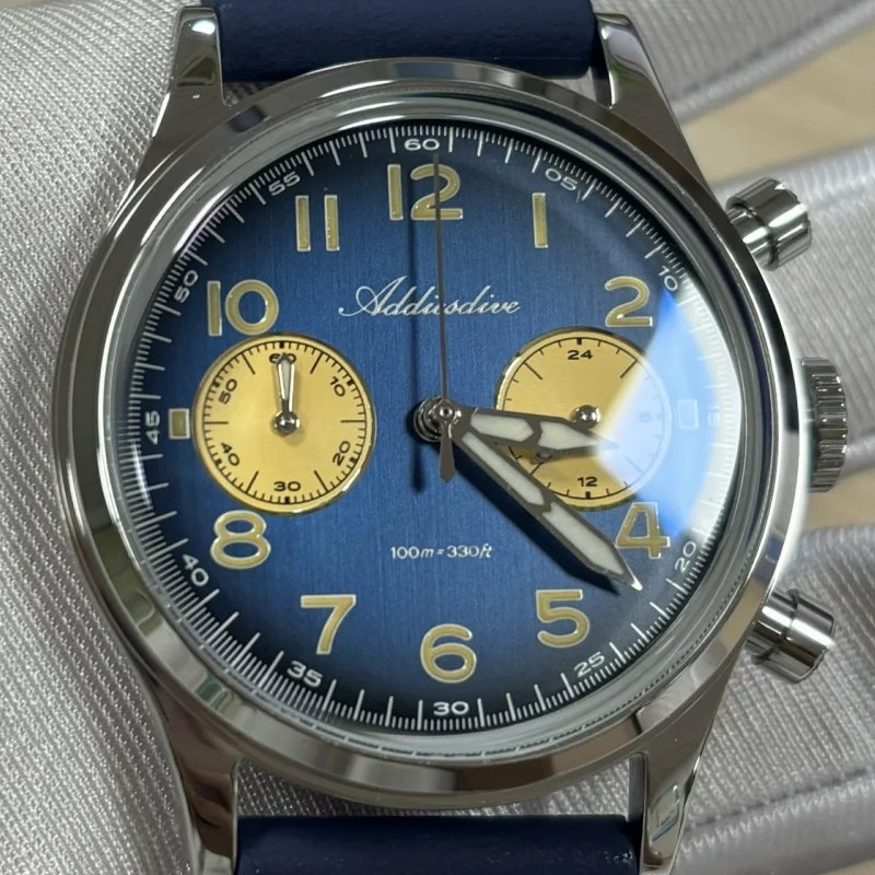 ADDIESDIVE offre spéciale montre pour hommes VK64 chronographe 10Bar étanche AD2516 Super lumineux bulle miroir verre Quartz acier montre