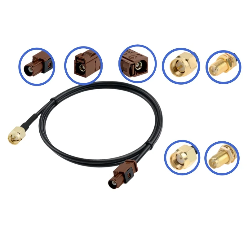 FAKRA-F Type Brown Male-Female to SMA Female jack Reversing Camera Video Cable SYWV50-2/RTK031 Coaxial Cable