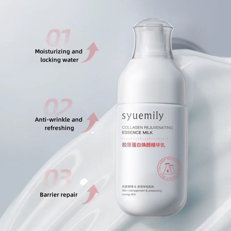 Collagen Rejuvenation Essence Milk Facial Moisturizing Firming Light Lines Brighten Skin Tone To Improve Dullness 100ml