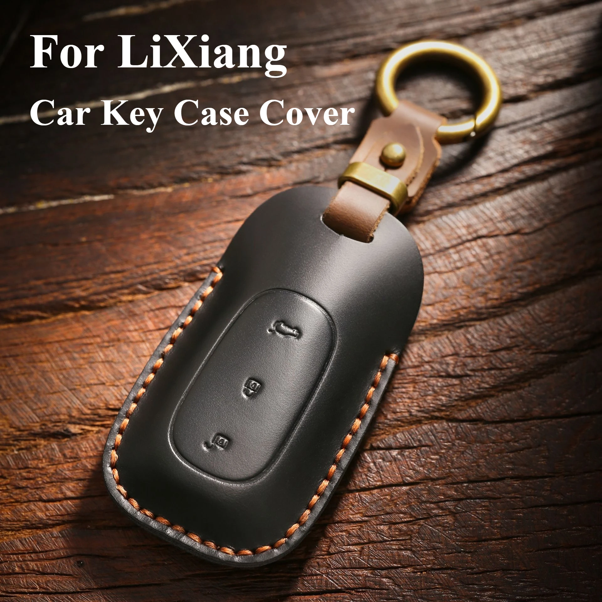 

Leather Car Key Case Cover For Li Lixiang L6 L7 L8 L9 ONE MEGA Car Remote Key Fob Shell Holder Keychain Accessories