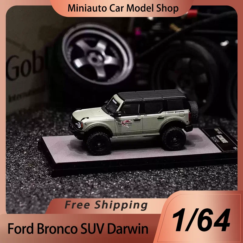 

GCD 1:64 Ford Bronco Suv Diecast Car Model Toy Miniature Darwin Military Green Shenzhen Jiuzhou Exhibition Limited Collectible